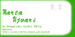 marta ujvari business card