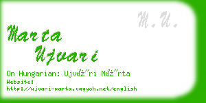marta ujvari business card